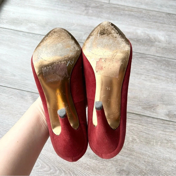 Charles David Burgundy Suede Leather  Pumps - Picture 10 of 15